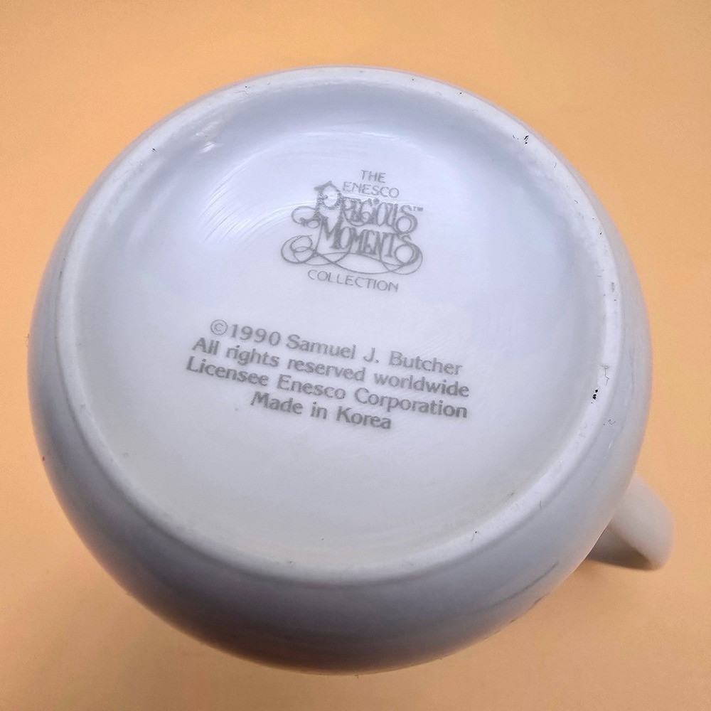 Vintage 1990 Precious Moments Jessica Name Coffee Mug Enesco Ceramic Blue White - Picture 14 of 14